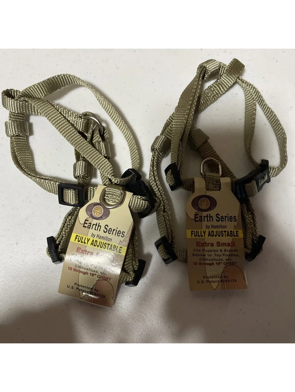 2 Pack - Hamilton Earth Series Adjustable Dog Harness, Extra Small, 10-16